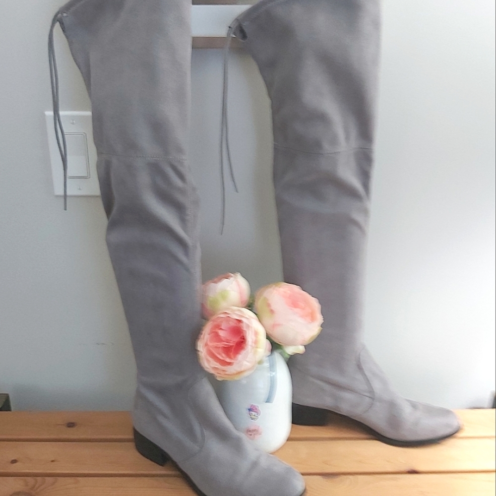 Charles David Gray Over-the-Knee Suede Boots